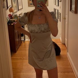 H&M silver satin dress